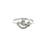 18k White Gold and Diamond Fancy Ring in size 5.5 and total gold weight of 2.29g